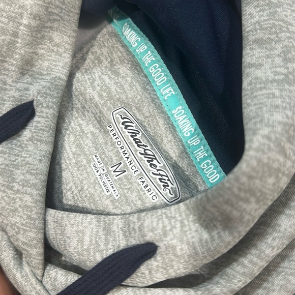 What The Fin Men's Off Shore Performance USA Fleece Gray Hoodie NWT - Picture 5 of 5